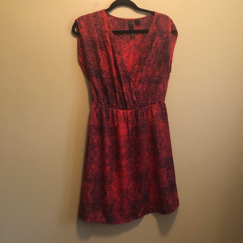 Red printed dress